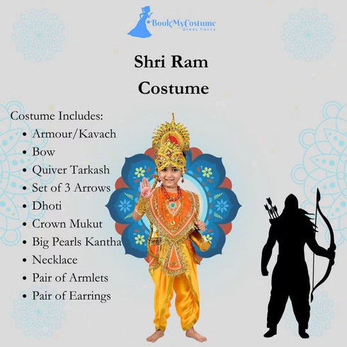 BookMyCostume Shri Ram Hindu God King Ramlila Mythology Kids & Adults Fancy Dress Costume
